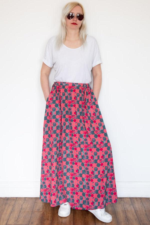 hot squash Chiffon Maxi Skirt
