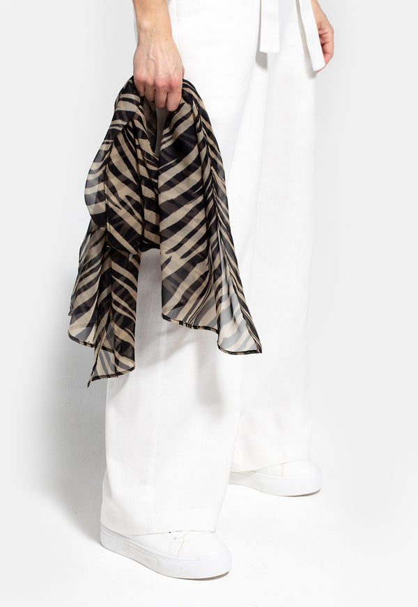 hot squash Chiffon Scarf Animal Stripes