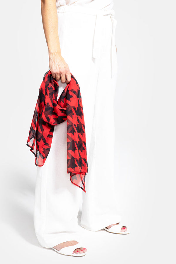 hot squash Chiffon Scarf Black / Red
