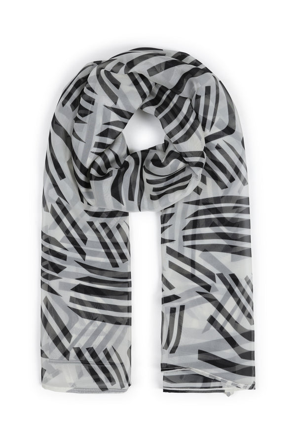 Hot Squash Chiffon Scarf Black / White Calligraphy