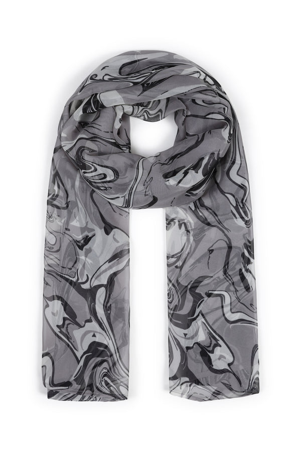 Hot Squash Chiffon Scarf Grey Oil On Water