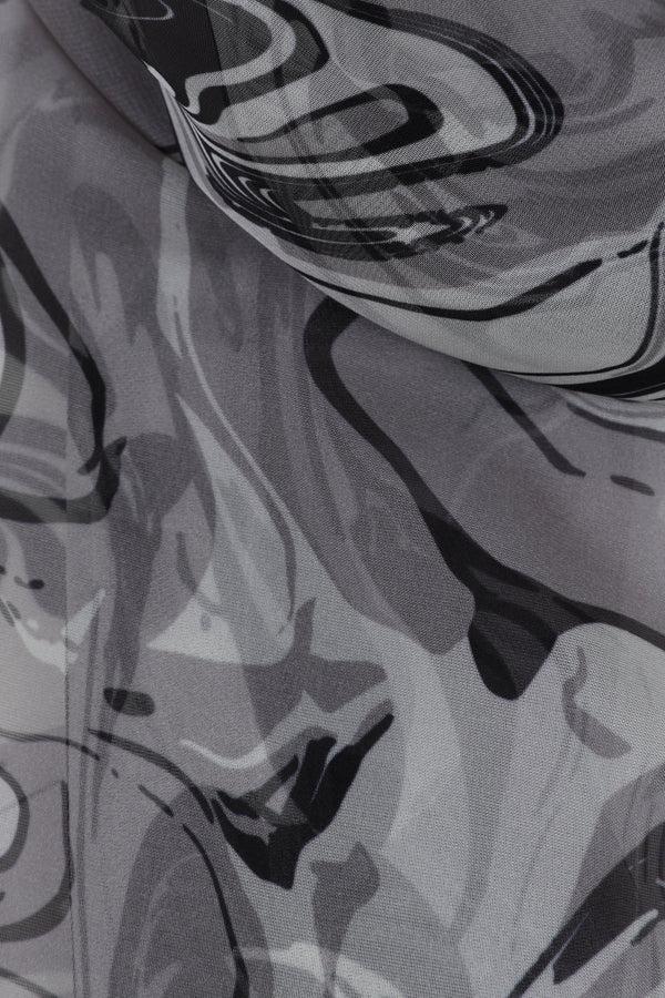 Hot Squash Chiffon Scarf Grey Oil On Water