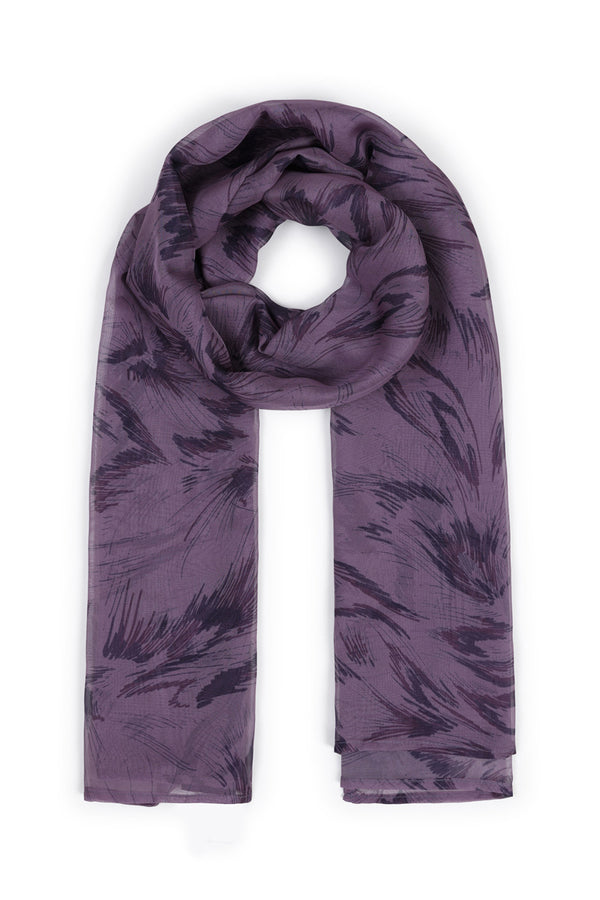 Hot Squash Chiffon Scarf Lavender Phoenix / Black