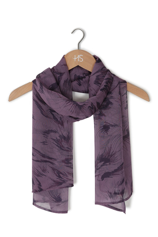 Hot Squash Chiffon Scarf Lavender Phoenix / Black