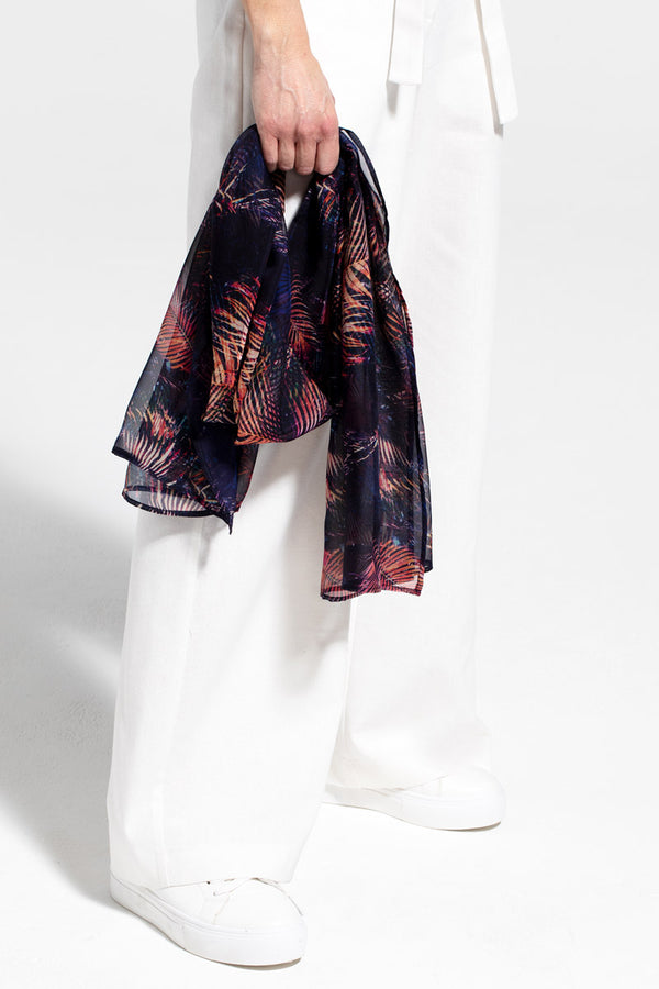 hot squash Chiffon Scarf Tropical Palm Print