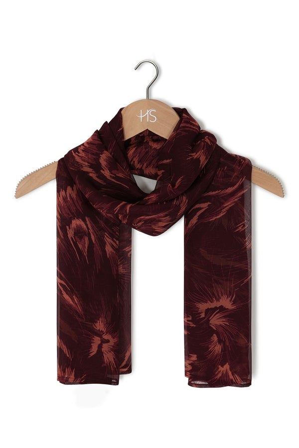 Hot Squash Chiffon Scarf Wine Phoenix