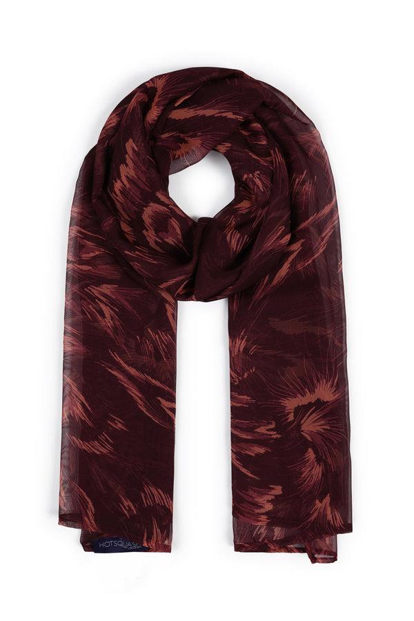 Hot Squash Chiffon Scarf Wine Phoenix