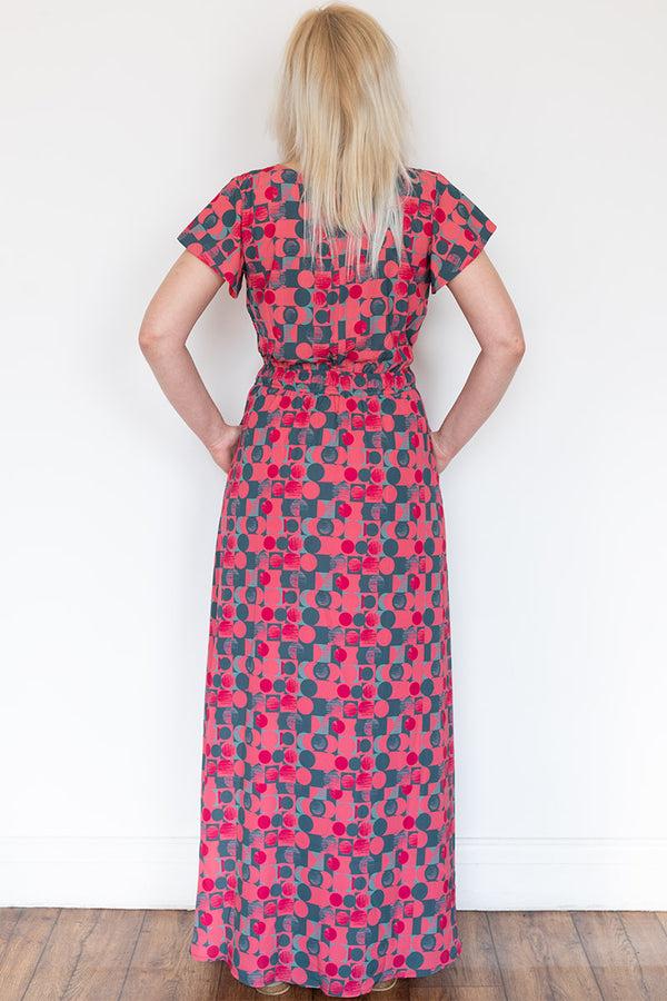 Hot Squash Chiffon Wrap Top Maxi Dress