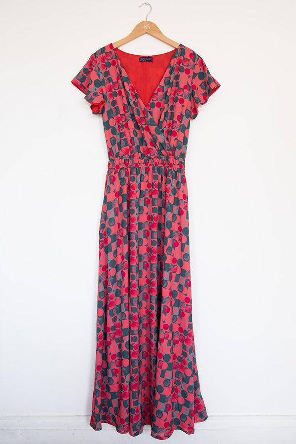 Hot Squash Chiffon Wrap Top Maxi Dress