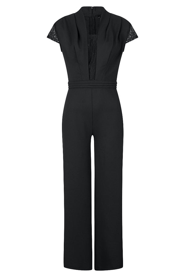 Hot Squash Crepe Jumpsuit With Lace Detail