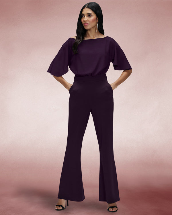 Hot Squash Drop Shoulder Jumpsuit Damson