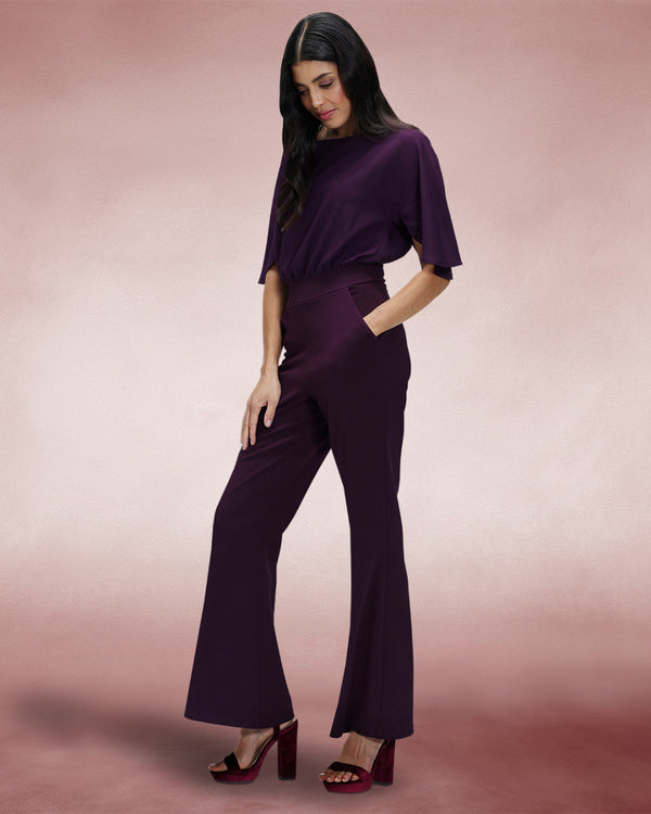 Hot Squash Drop Shoulder Jumpsuit Damson