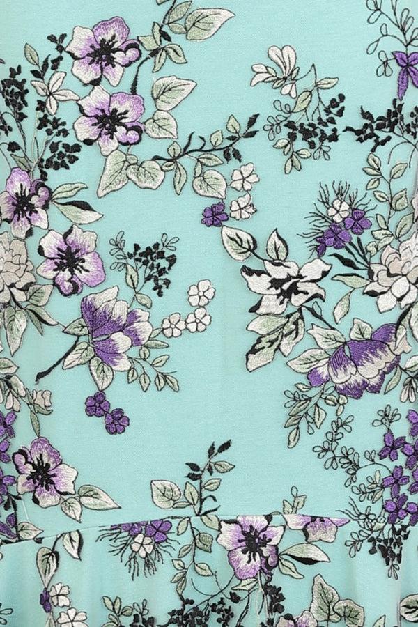 Hot Squash Embroidered Cowl Back Maxi Dress Mint