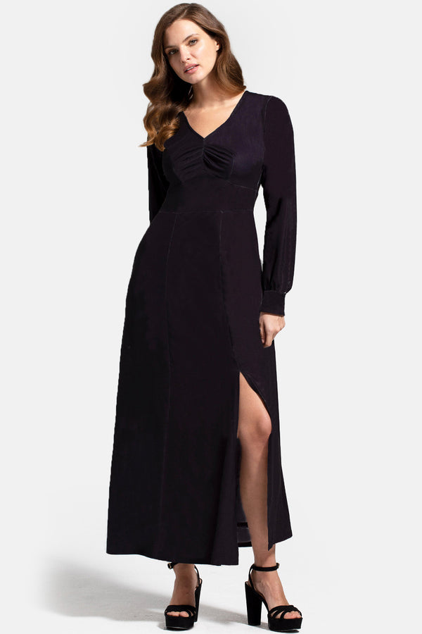 hot squash Gemma Dress with long sleeves Black