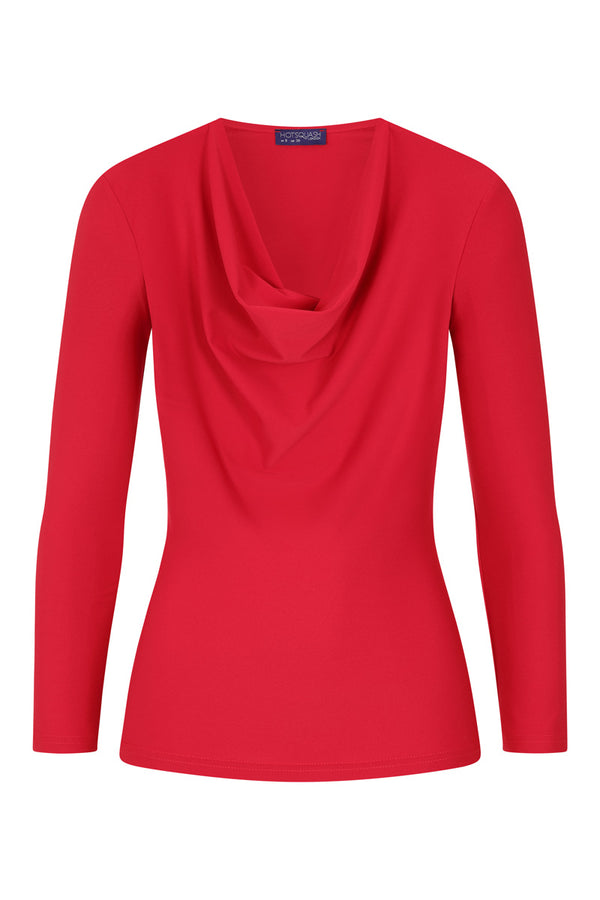Hot Squash Grecian Neck Top Red