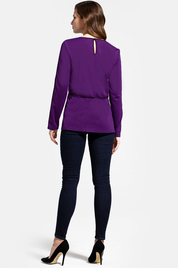 Hot Squash Jersey Keyhole Top With Contrast Seams