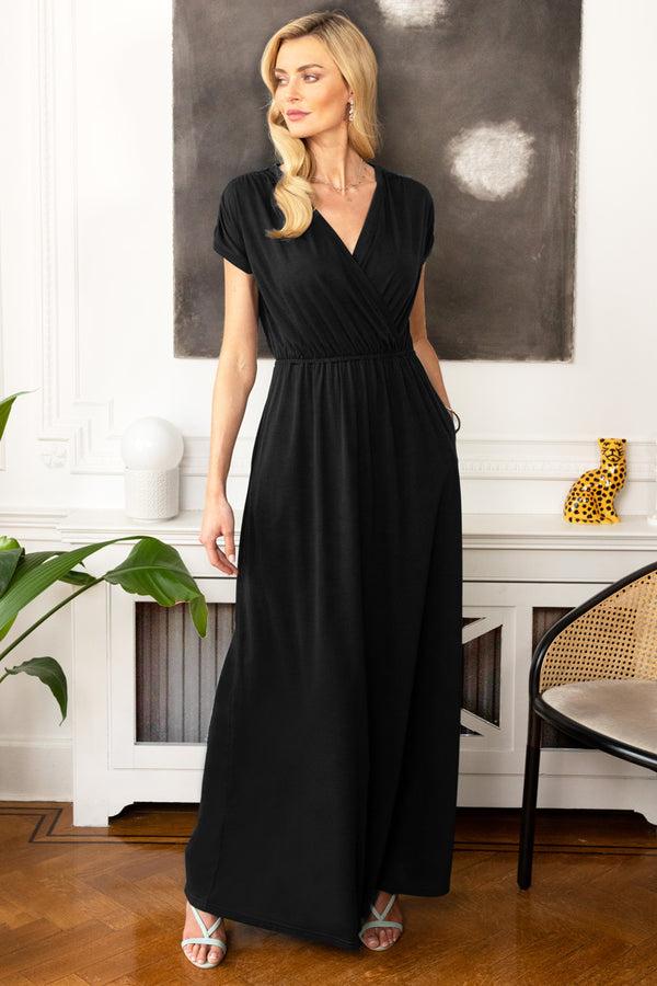 hot squash Jersey Maxi Dress Black