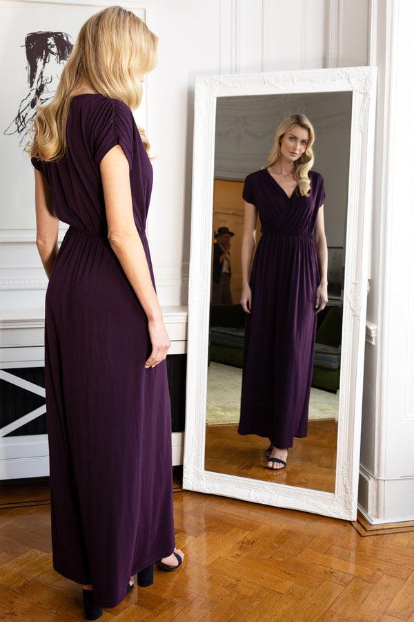 Hot Squash Jersey Maxi Dress Damson