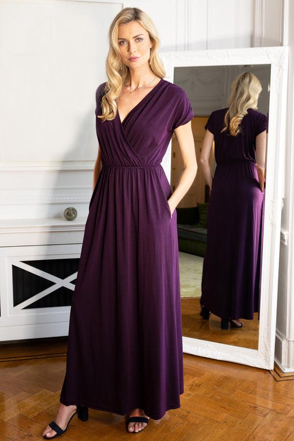 hot squash Jersey Maxi Dress Damson