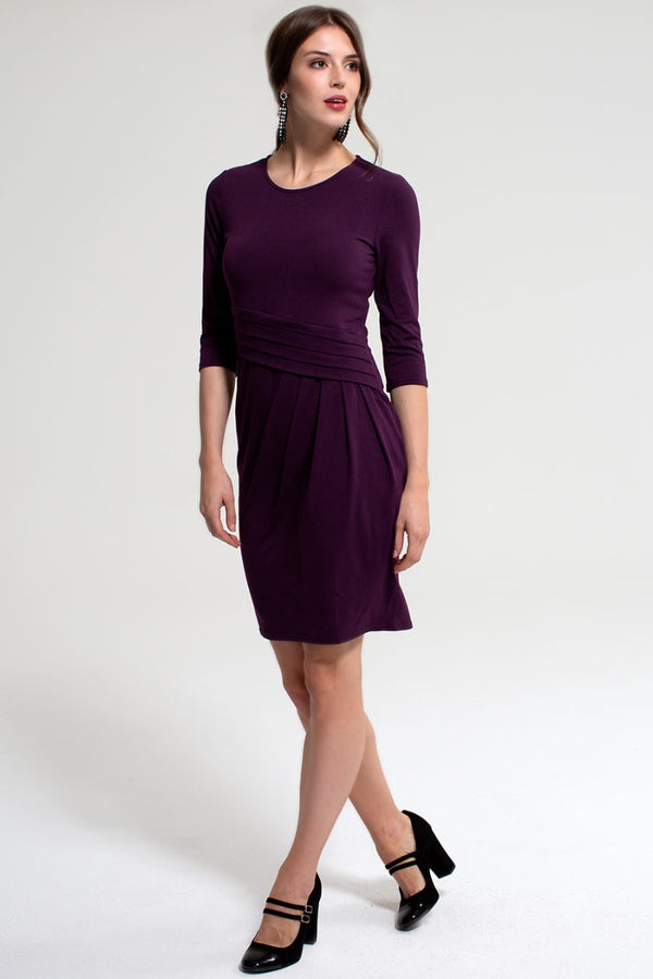 Hot Squash Jersey Pleat Waist Dress