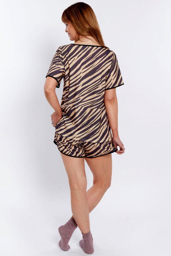 Hot Squash Jersey Shorts Pyjama Set Animal Stripes