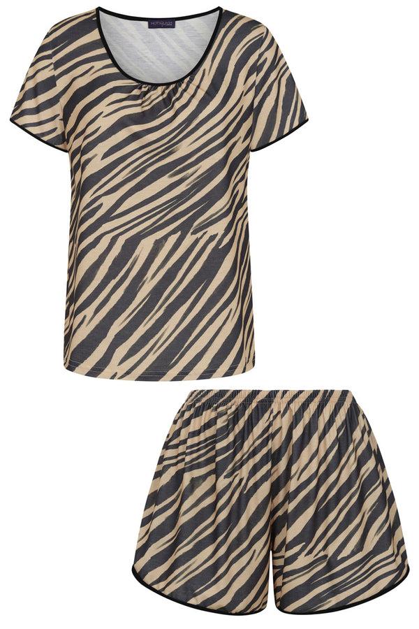 Hot Squash Jersey Shorts Pyjama Set Animal Stripes