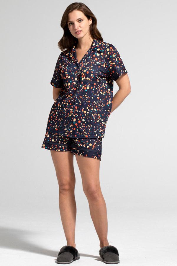 hot squash Jersey Shorts Pyjama Set with Buttons