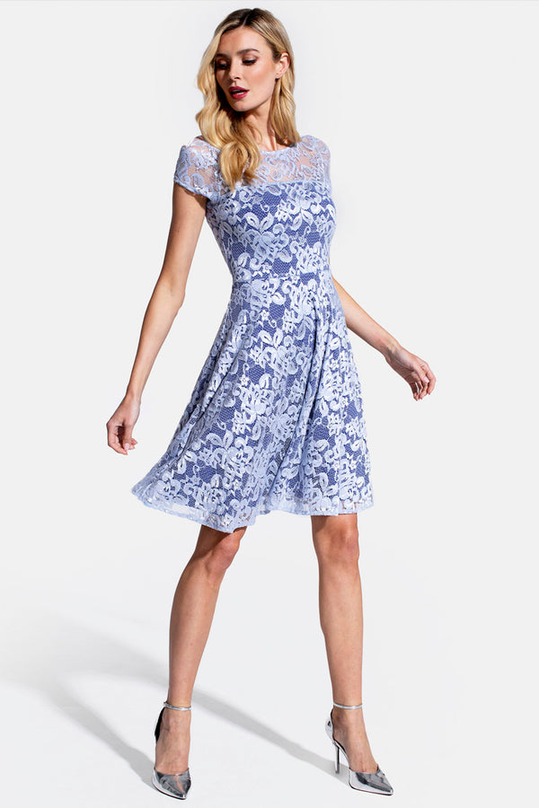 Hot Squash Lace Fit N Flare Dress Lilac