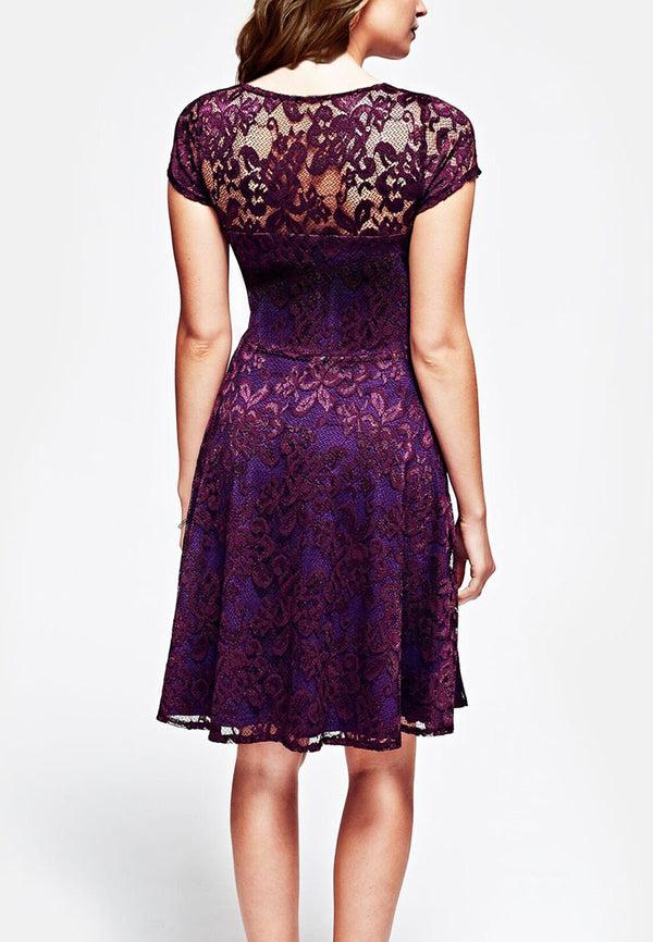 Hot Squash Lace Fit N Flare Dress Purple