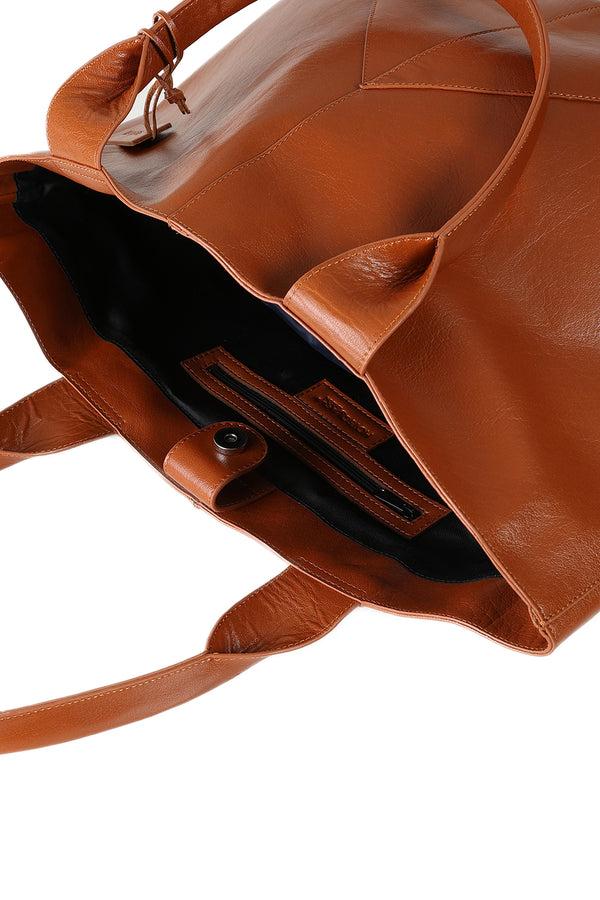Hot Squash Large Leather Tote Bag Brown