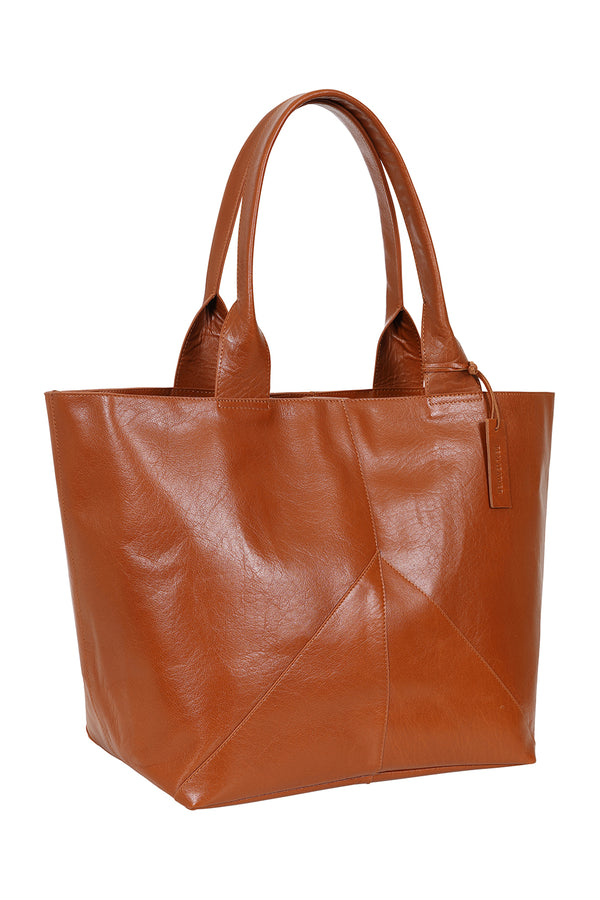 hot squash Large Leather Tote Bag Brown
