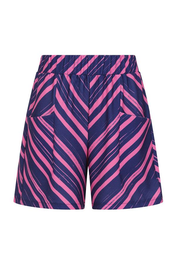 Hot Squash Luxe Crepe Shorts Zig-zag Navy/Pink