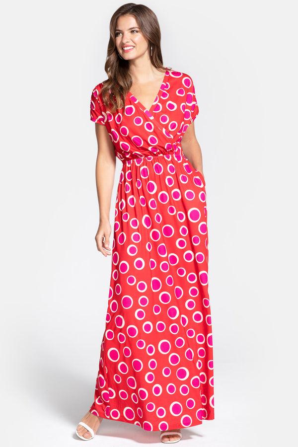 Hot Squash Maxi Dress Polka Dots Red / Pink