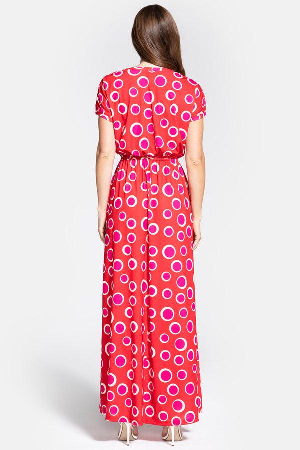 Hot Squash Maxi Dress Polka Dots Red / Pink