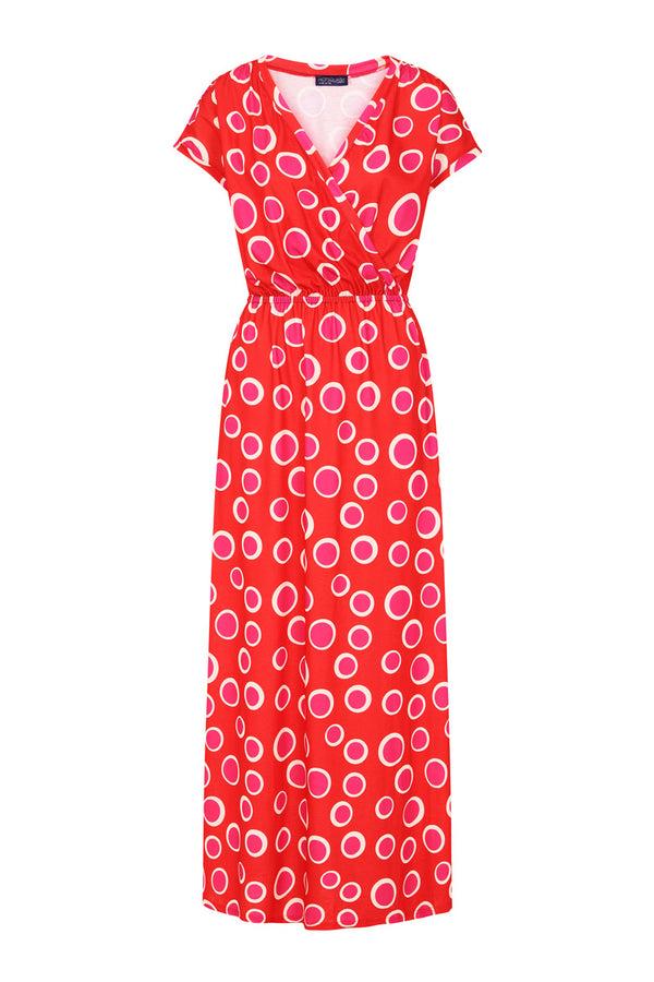 Hot Squash Maxi Dress Polka Dots Red / Pink