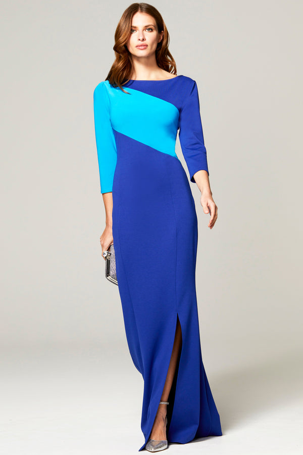 hot squash Maxi Dress with Contrast Sash