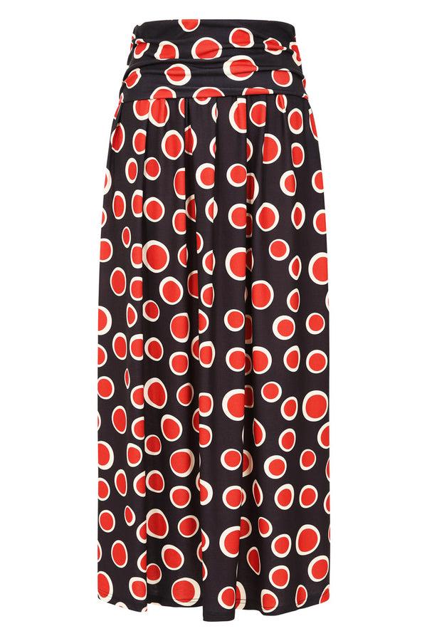 Hot Squash Maxi Skirt Polka Dots Black / Red