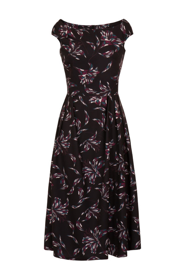 Hot Squash Midi Length Tea Dress Mosaic Flower