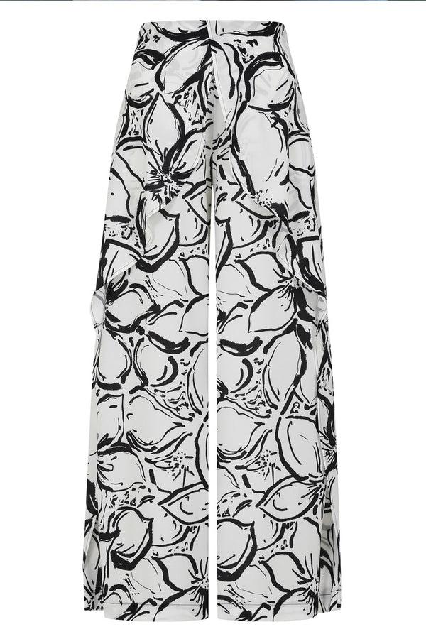 Hot Squash Palazzo Pants With Side Frill