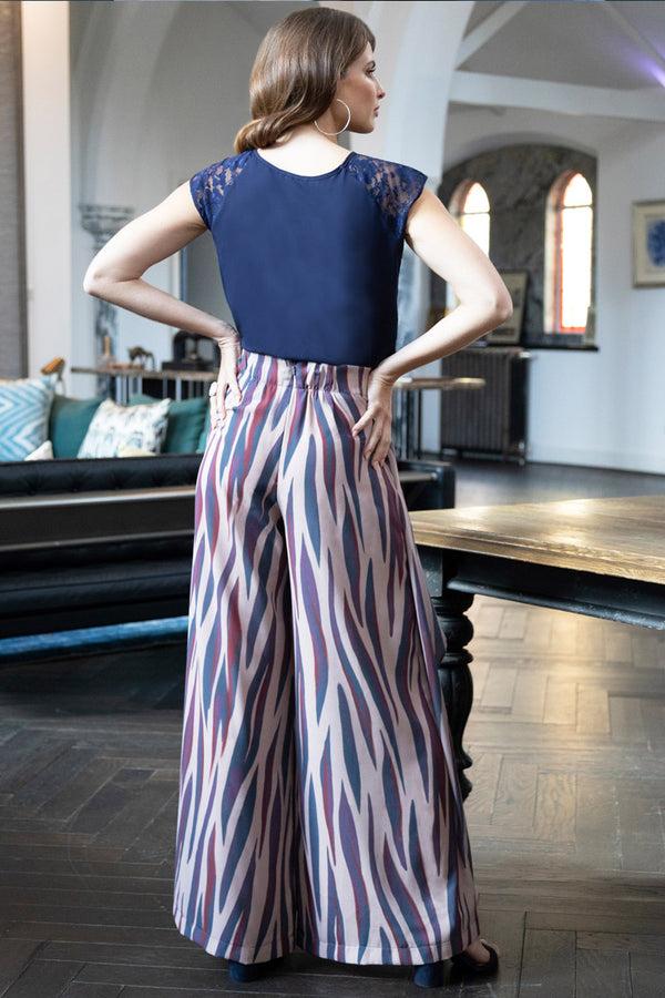 Hot Squash Palazzo Pants With Side Frill