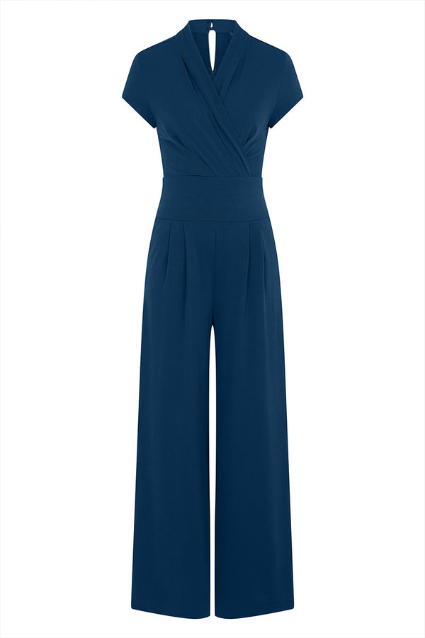 Hot Squash Petite Wide Leg Jumpsuit Woodland Teal