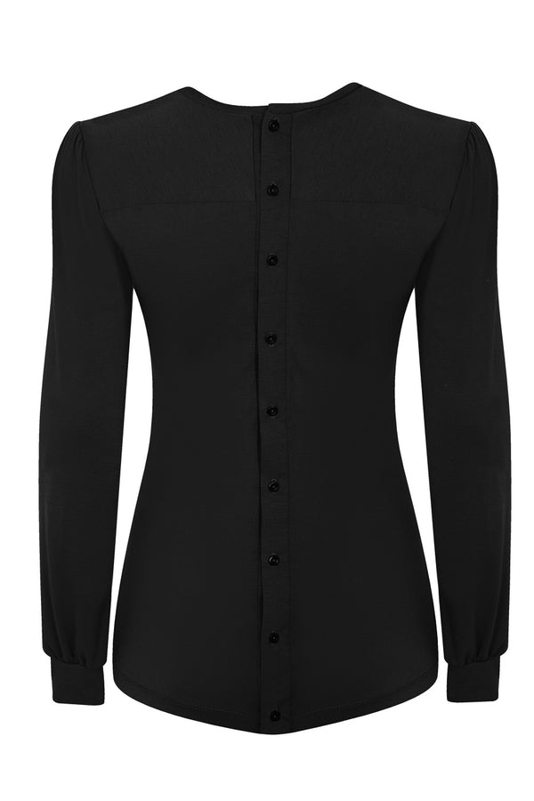 Hot Squash Pleat Front Top Black