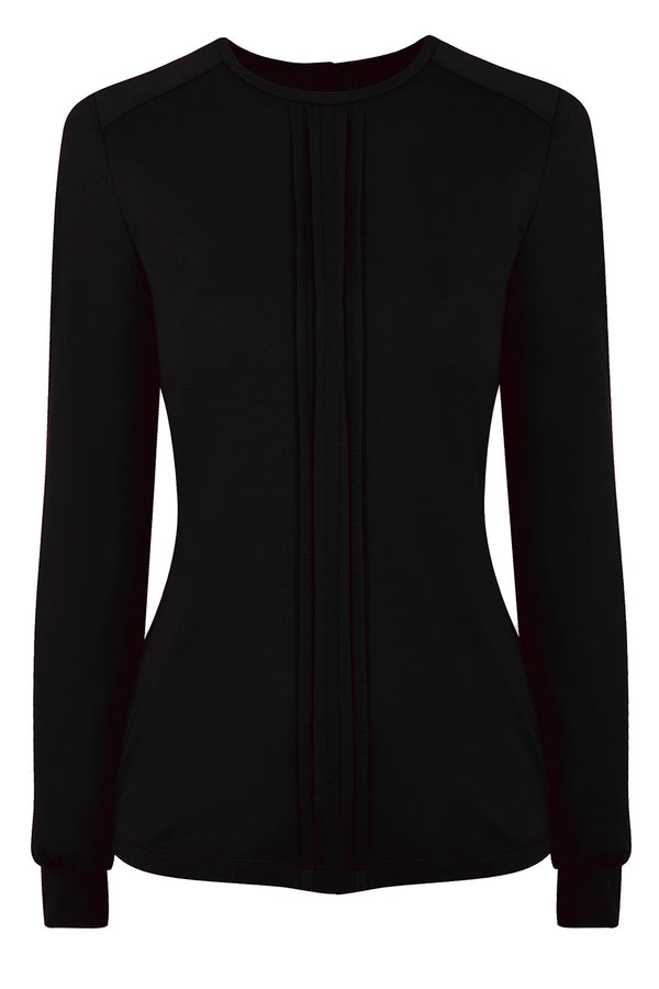 hot squash Pleat front Top Black