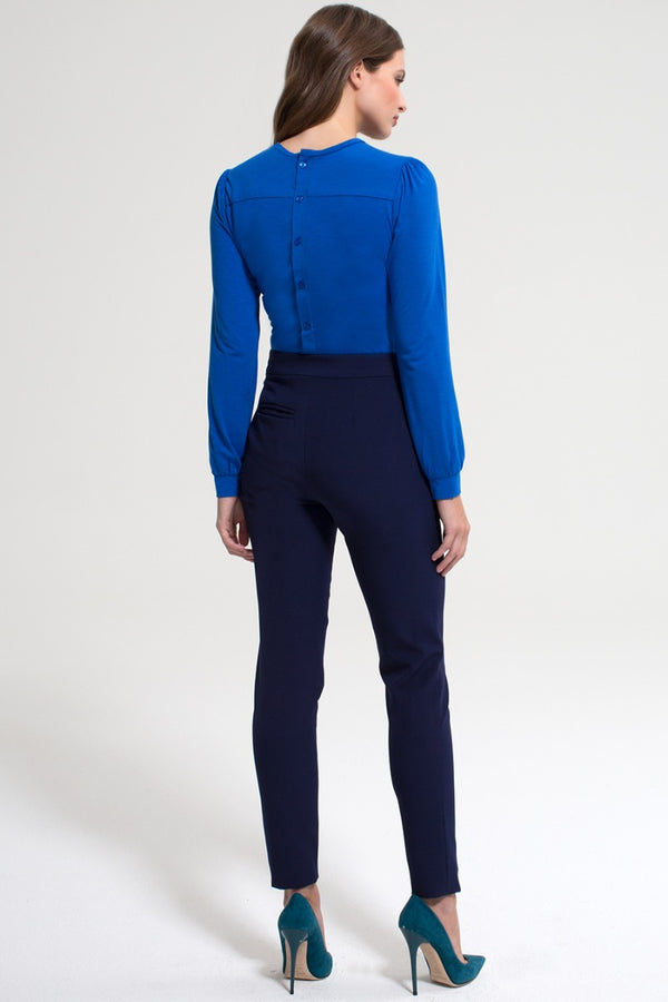 Hot Squash Pleat Front Top Cobalt