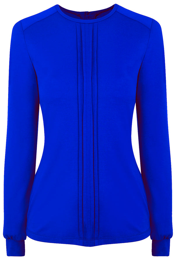 Hot Squash Pleat Front Top Cobalt
