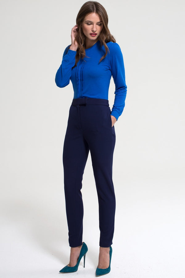 hot squash Pleat front Top Cobalt