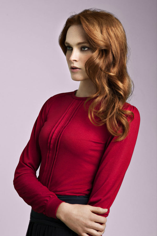hot squash Pleat front Top Red