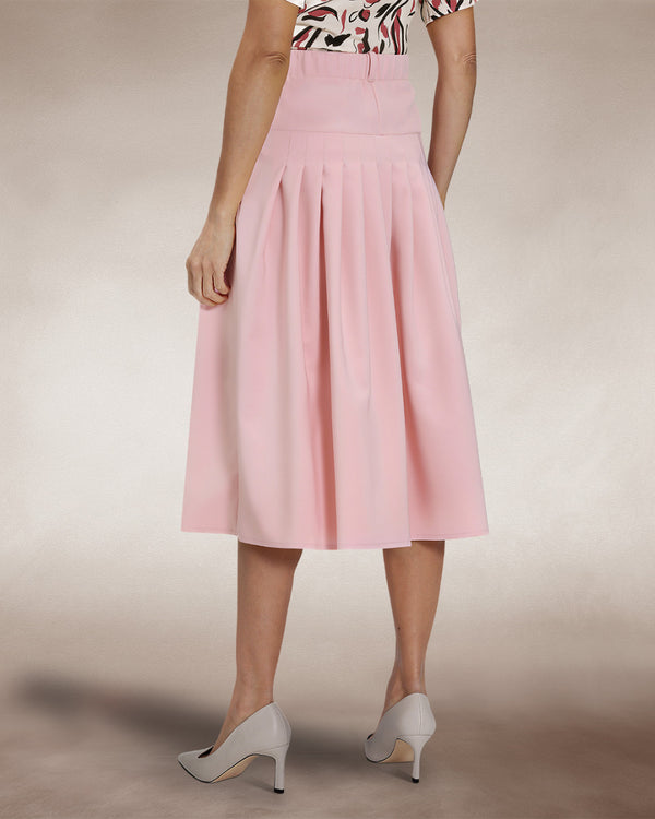 Hot Squash Pleated Utility Style Skirt Pink