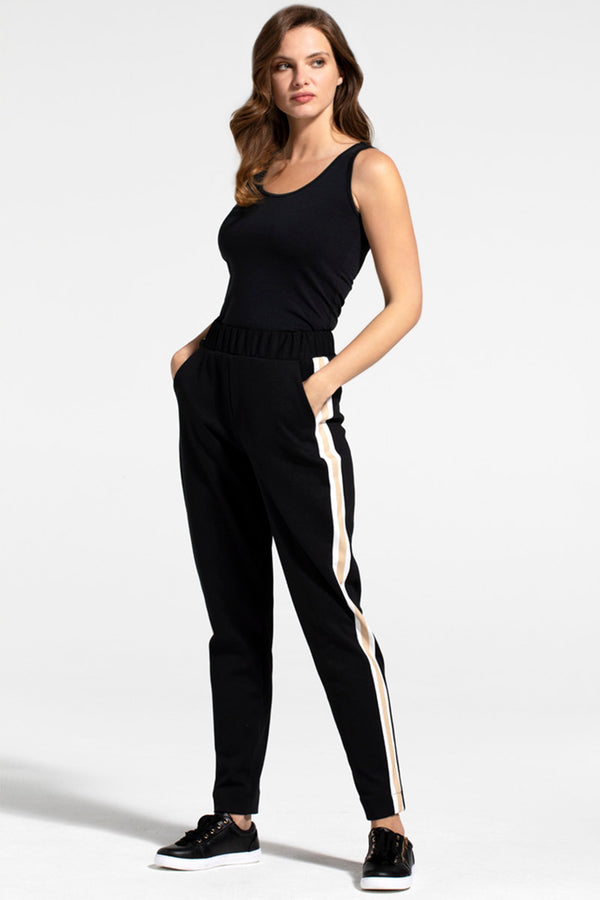 Hot Squash Ponte Trousers Black Cream