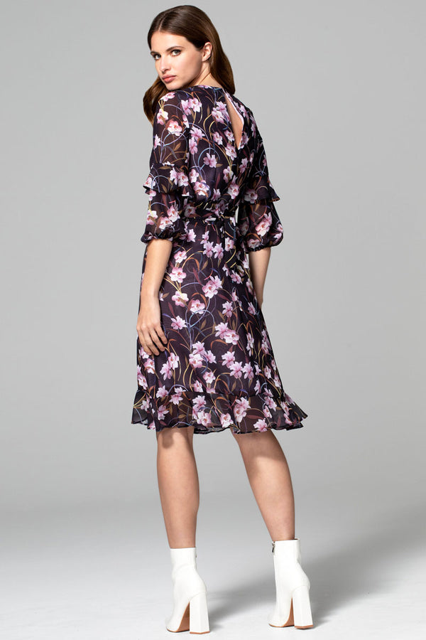 Hot Squash Print Chiffon Dress Occasion Print